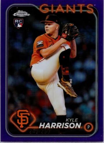 2024 Topps Chrome Baseball Purple Kyle Harrison #191 PSA 10
