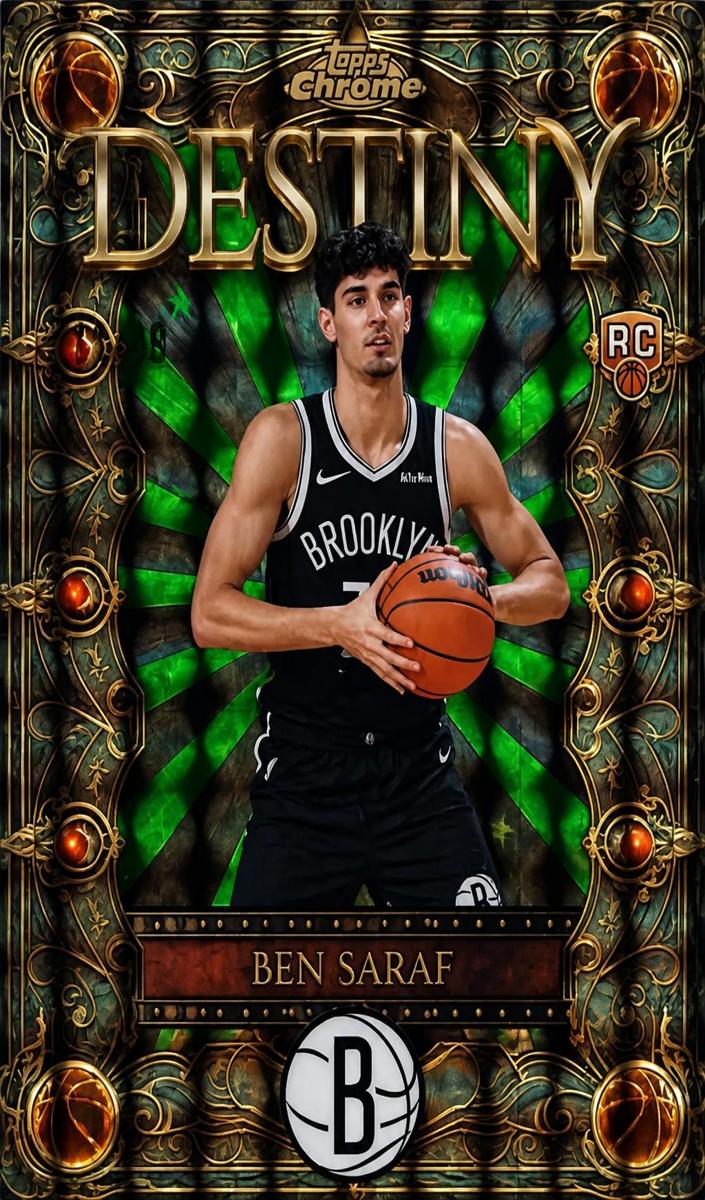 2025 Topps Chrome Basketball Geometric Green Refractor Ben Saraf #D-24