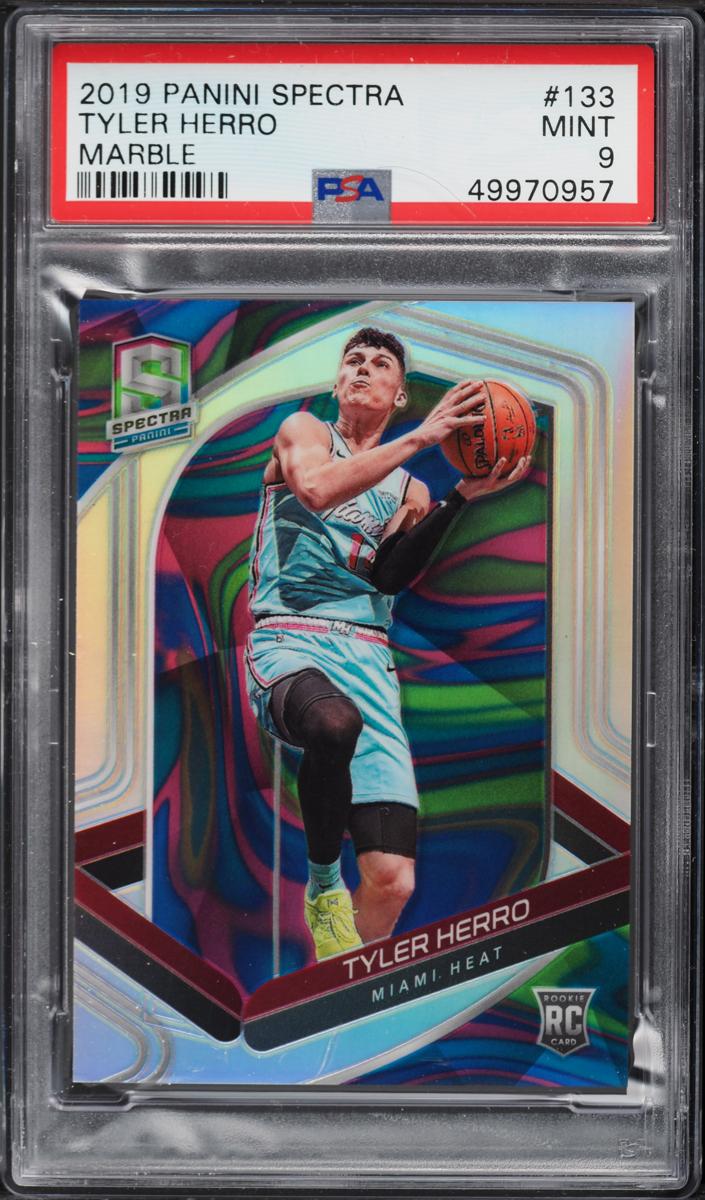 2019 Panini Spectra Basketball Marble Tyler Herro #133 PSA 9