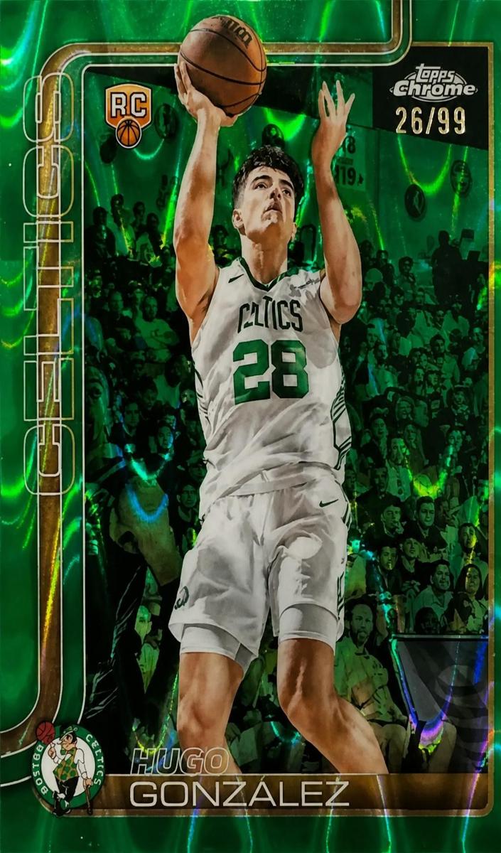 2025 Topps Chrome Basketball RayWave Green Refractor Hugo Gonzalez #278