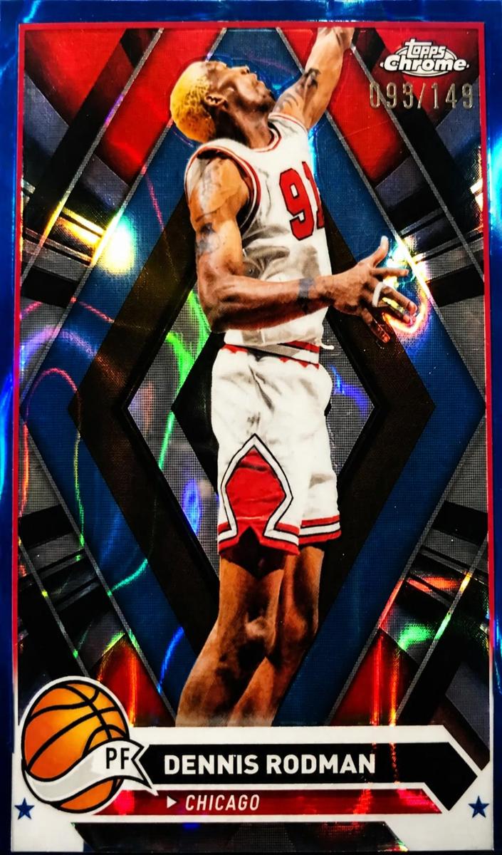 2023 Topps Chrome Basketball Blue Lava Refractor Dennis Rodman #87