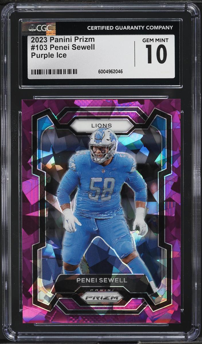 2023 Panini Prizm Football Purple Ice Penei Sewell #103