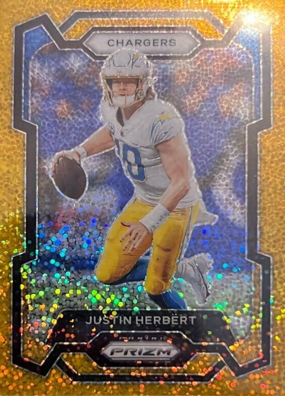 2023 Panini Prizm Football Gold Sparkle Justin Herbert #158