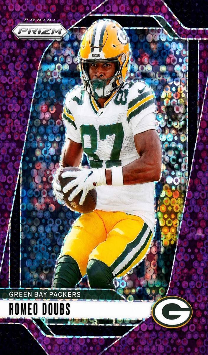 2024 Panini Prizm Football No Huddle Purple Romeo Doubs #104