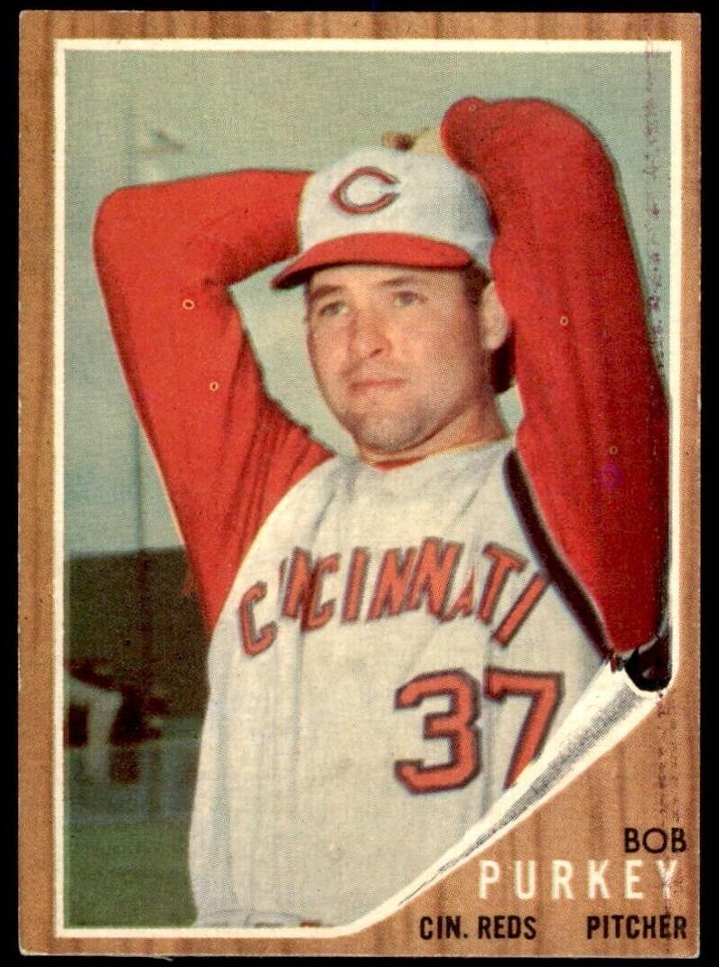 1962 Topps Baseball Green Tint Bob Purkey #120 PSA 7