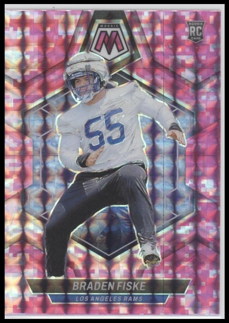 2024 Panini Mosaic Football Camo Pink Braden Fiske #339