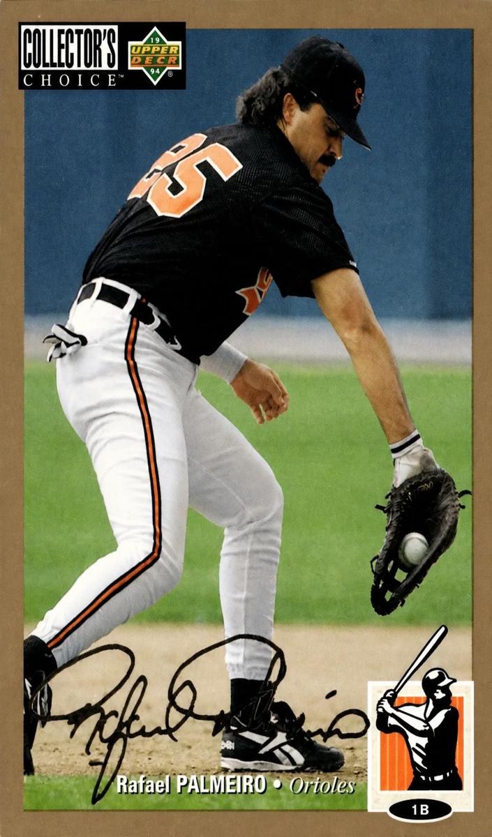 1994 Upper Deck Collector's Choice Baseball Gold Signature Rafael Palmeiro #605