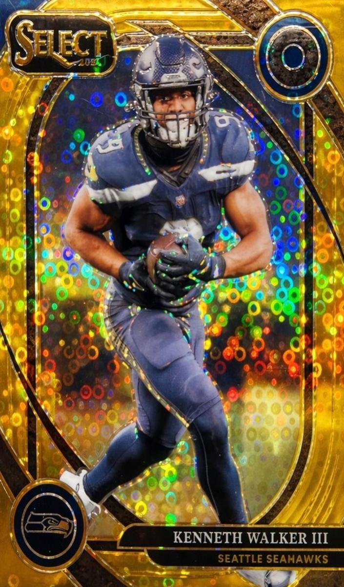 2024 Panini Select Football Gold Disco Kenneth Walker III #276 PSA 9