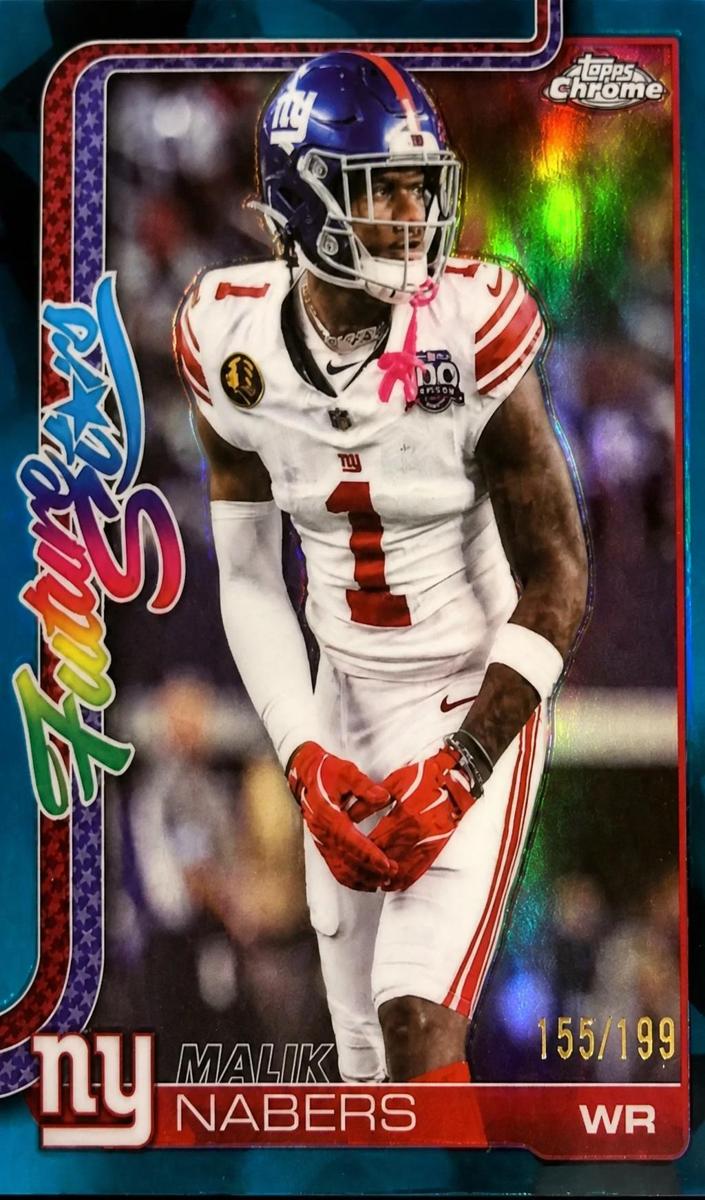 2025 Topps Chrome Football Aqua Refractor Malik Nabers #FS-8