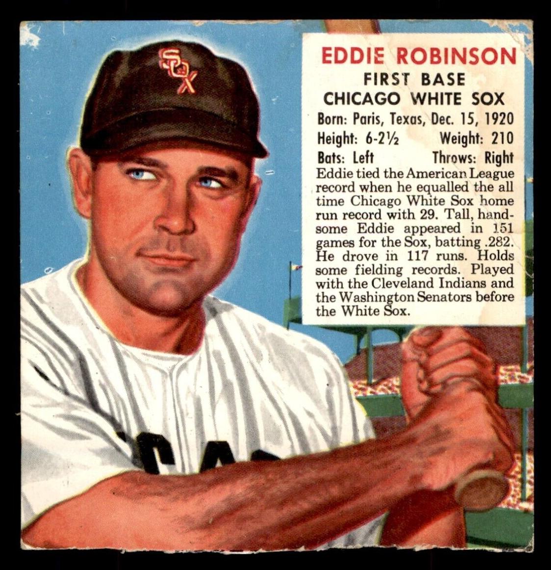 1952 Red Man Tobacco Baseball Eddie Robinson #AL18