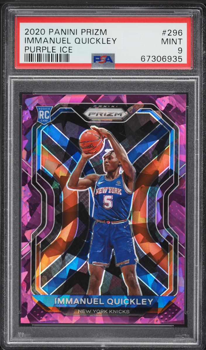 2020 Panini Prizm Basketball Purple Ice Immanuel Quickley #296 SGC 9