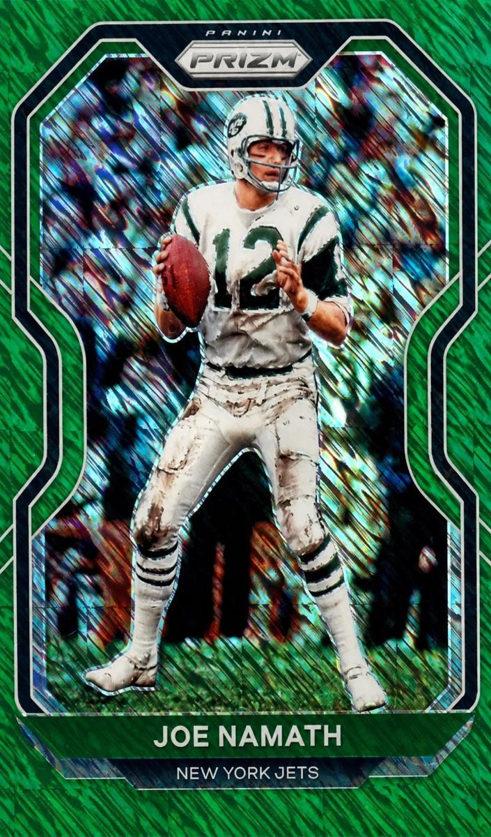 2020 Panini Prizm Football Green Shimmer Prizm Joe Namath #36