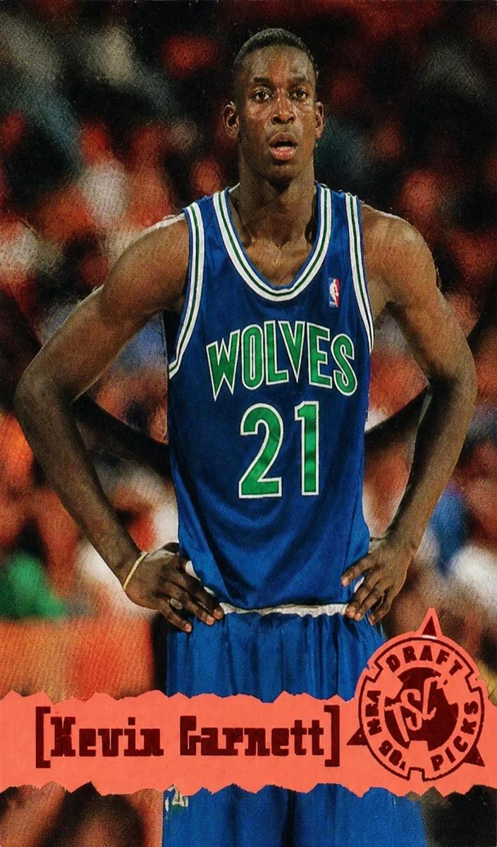 1995 Topps Stadium Club Basketball Retail Orange Kevin Garnett #343 PSA 9