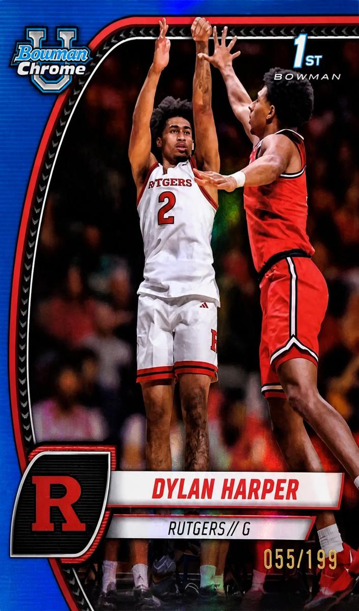 2024 Bowman Chrome University Basketball Blue Refractor Dylan Harper #22