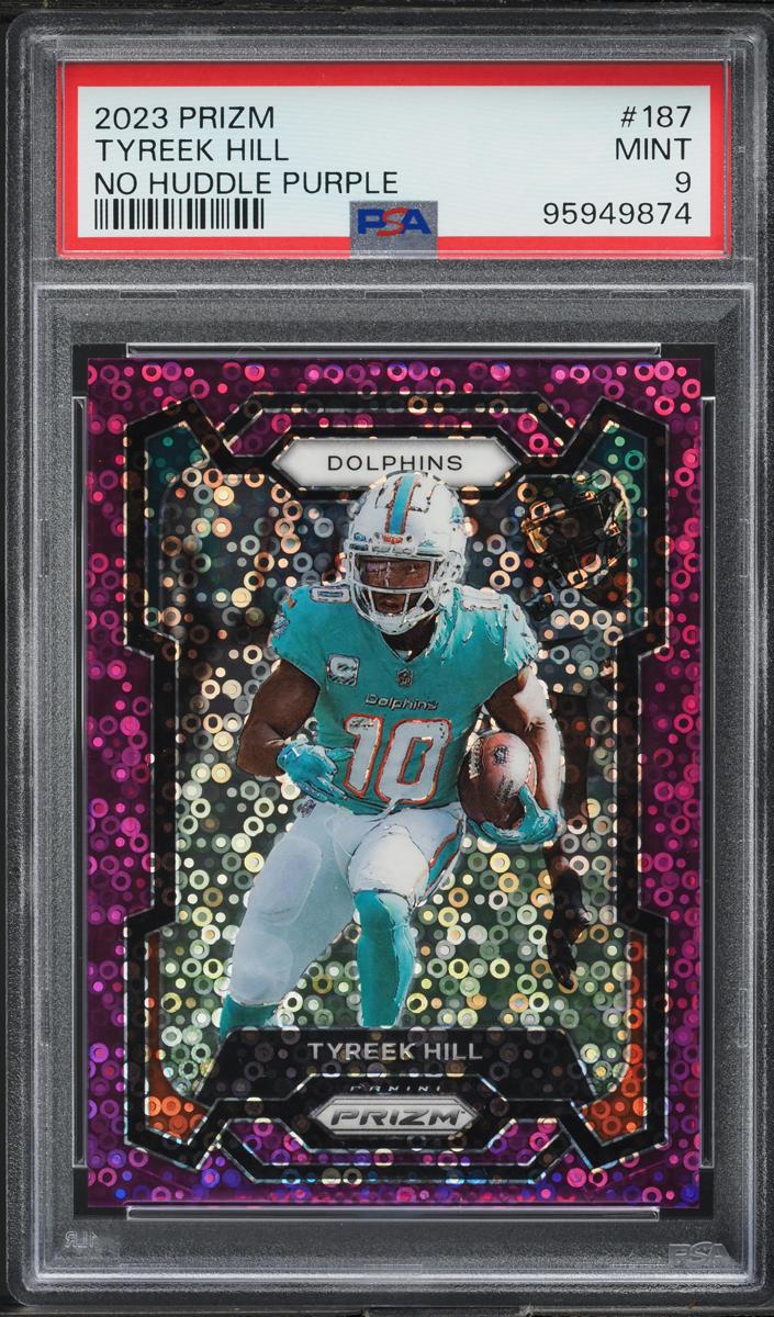 2023 Panini Prizm Football No Huddle Purple Tyreek Hill #187 PSA 10