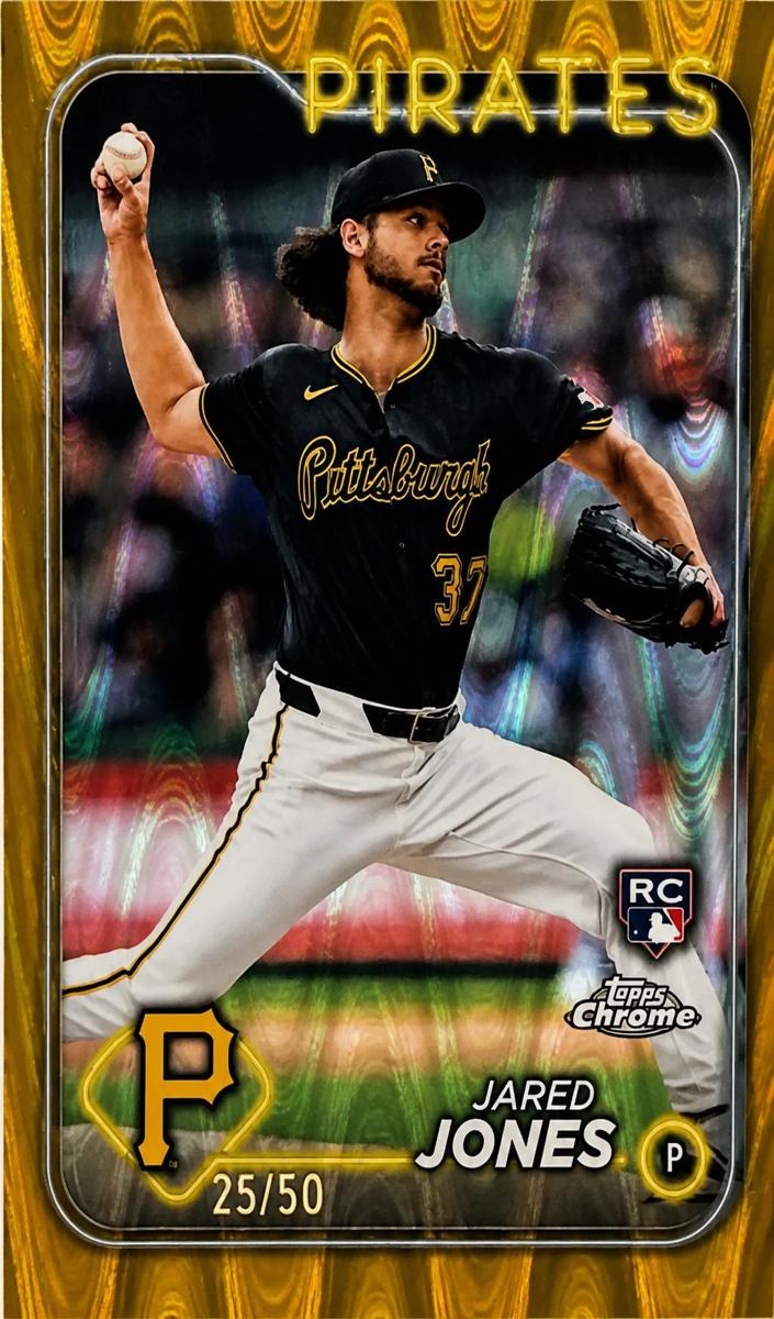 2024 Topps Chrome Baseball Gold Raywave Jared Jones #96