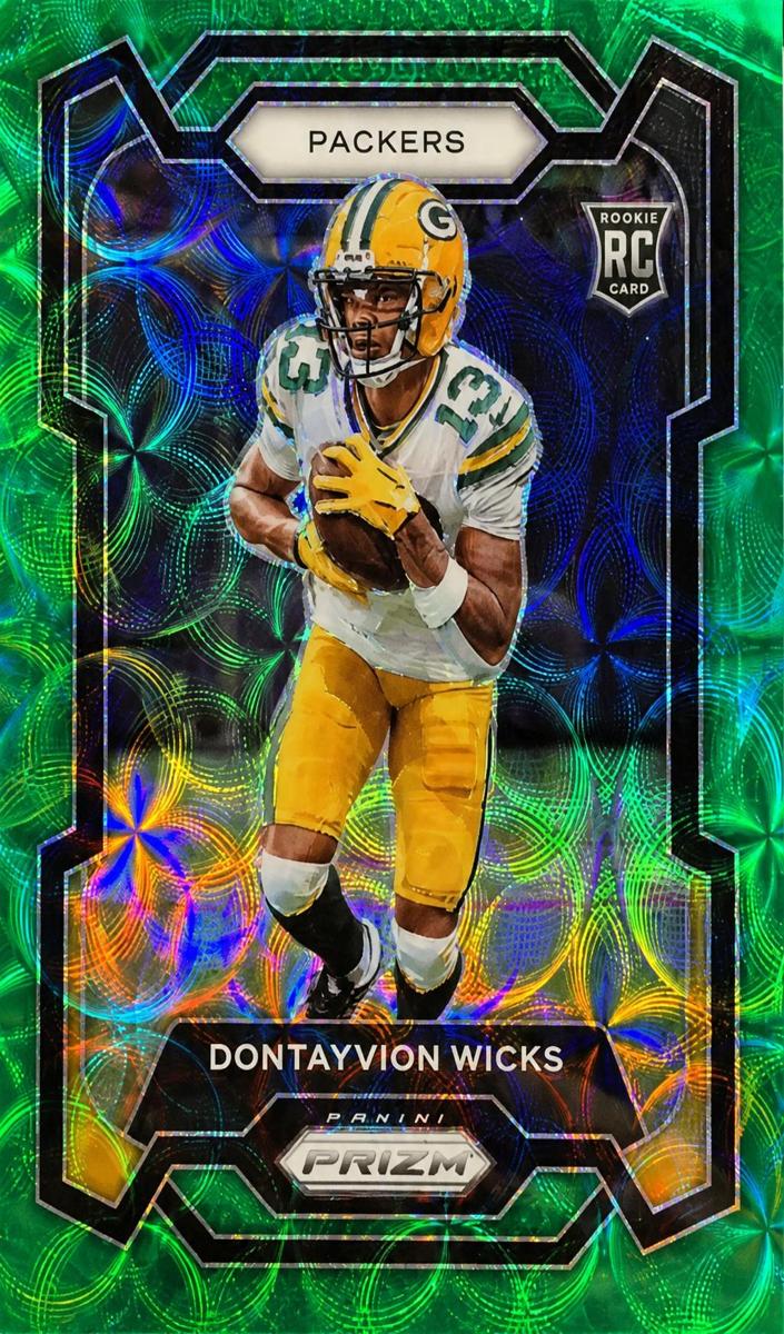 2023 Panini Prizm Football Green Scope Dontayvion Wicks #333 PSA 8.5