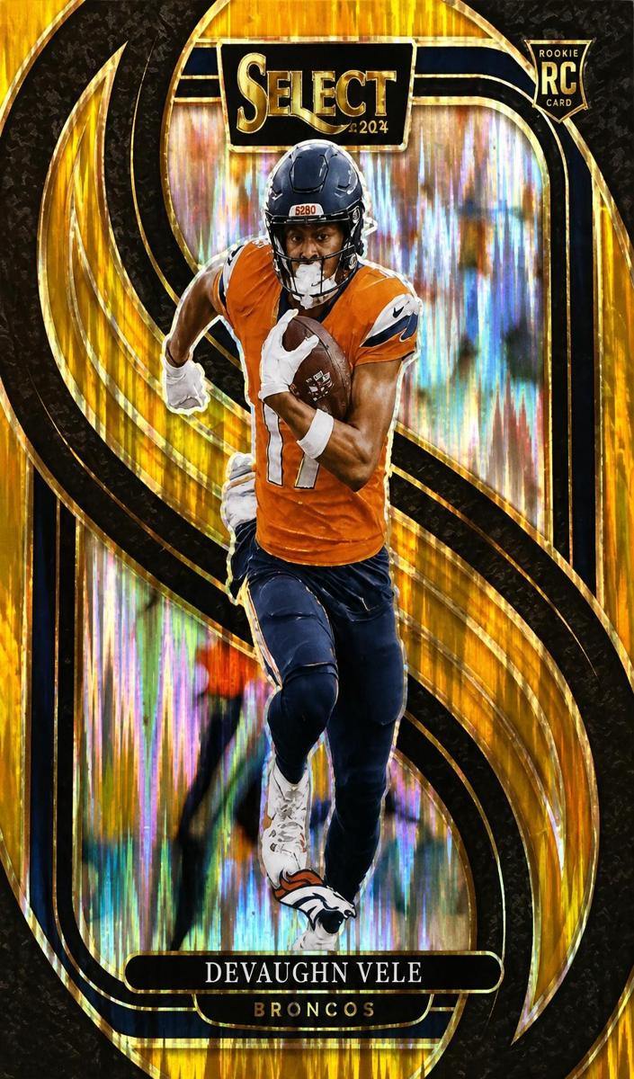 2024 Panini Select Football Gold Shock Devaughn Vele #150