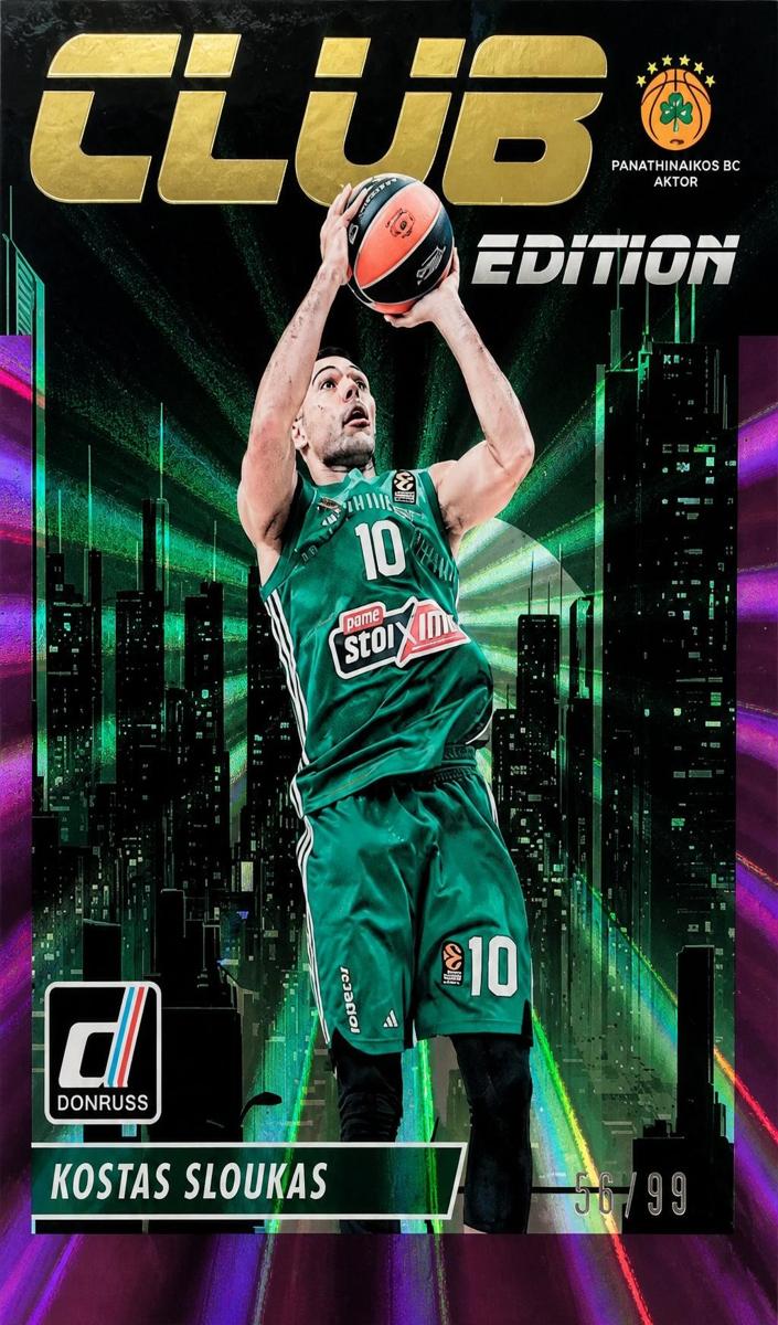2023 Donruss Turkish Airlines EuroLeague Basketball Purple Laser Kostas Sloukas #15