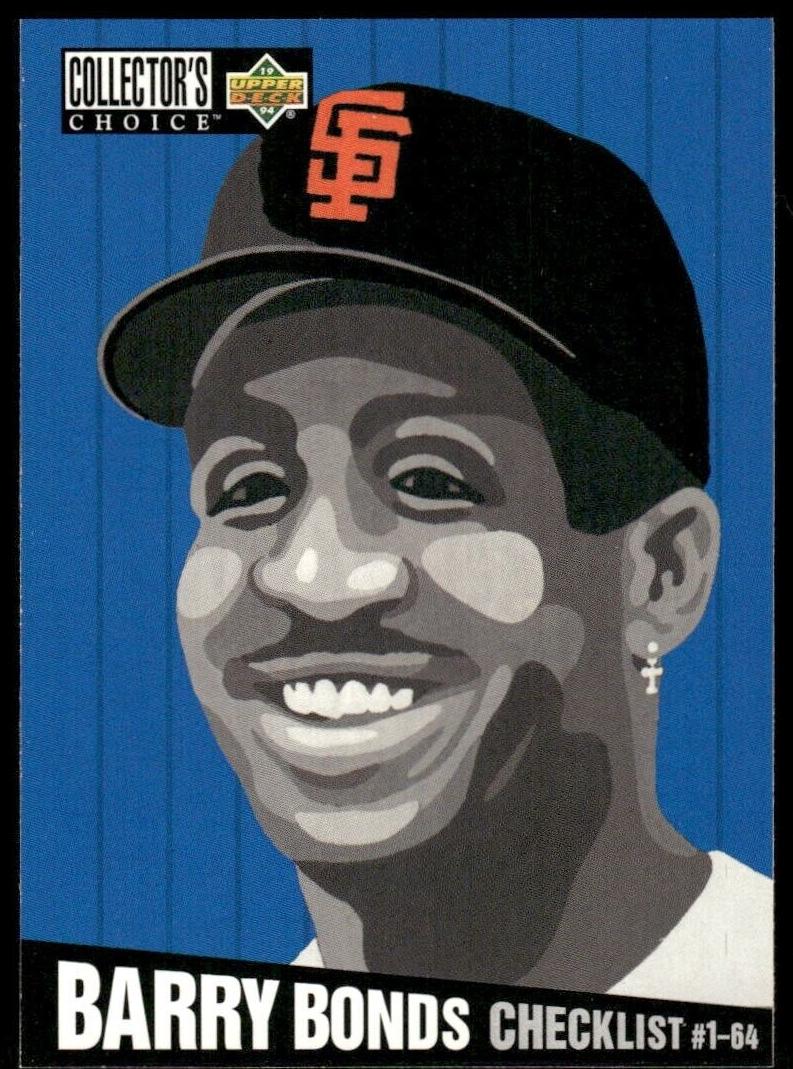 1994 Upper Deck Collector's Choice Baseball Checklist Barry Bonds #316