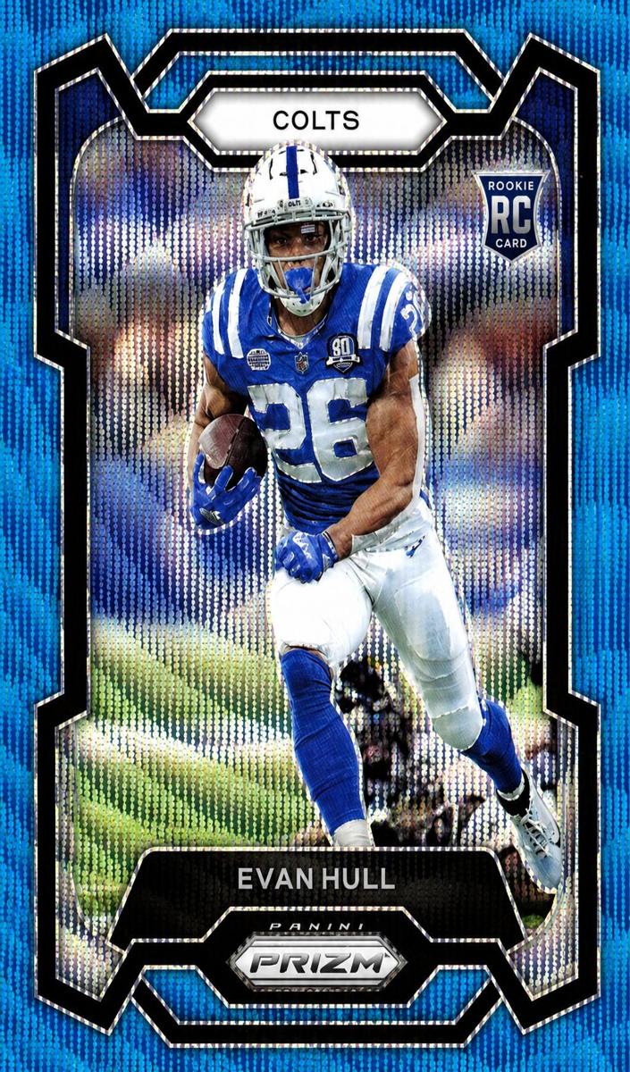 2023 Panini Prizm Football Blue Wave Evan Hull #344