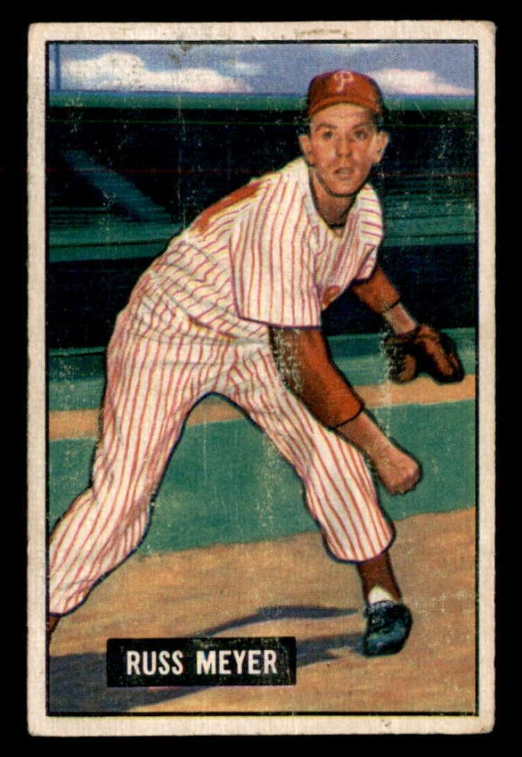 1951 Bowman Baseball Russ Meyer #75 PSA 6