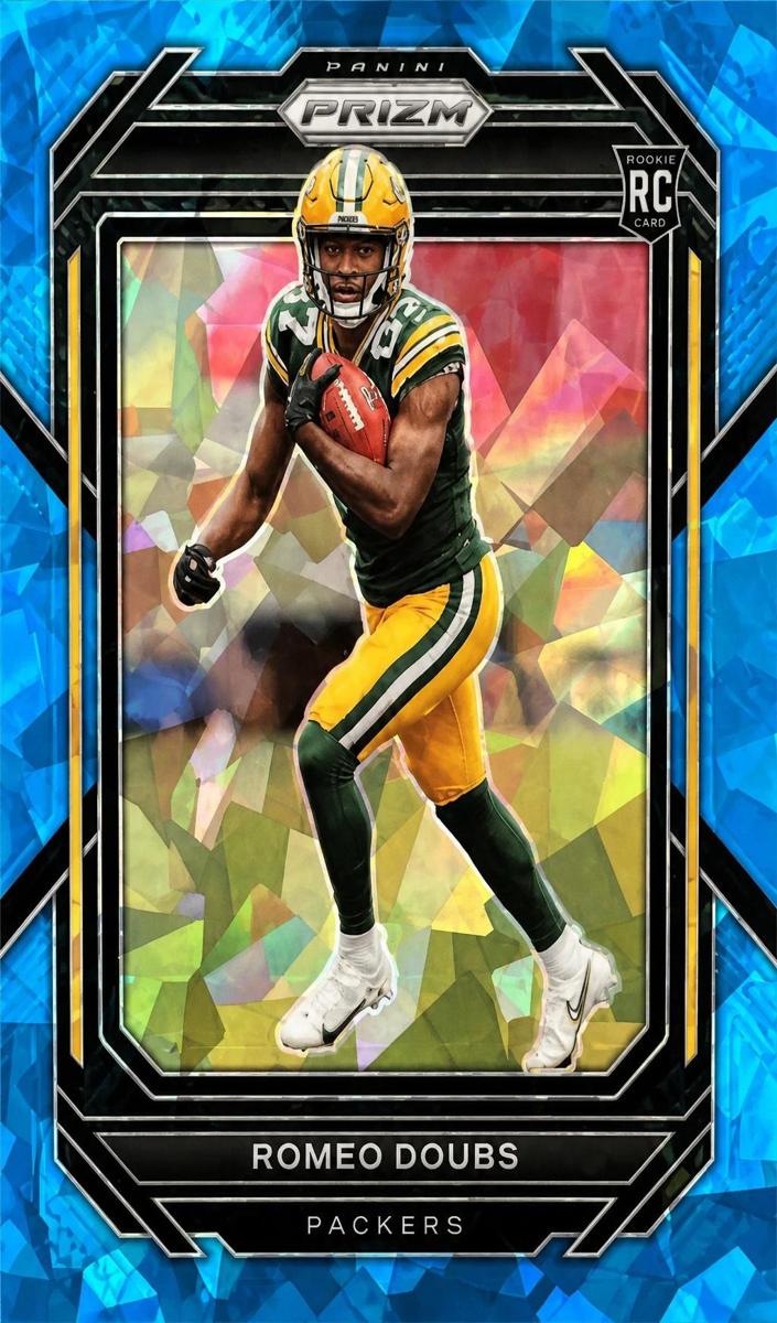 2022 Panini Prizm Football Blue Ice Romeo Doubs #337 PSA 9