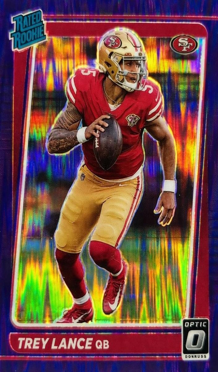 2021 Donruss Optic Football Purple Shock Trey Lance #203
