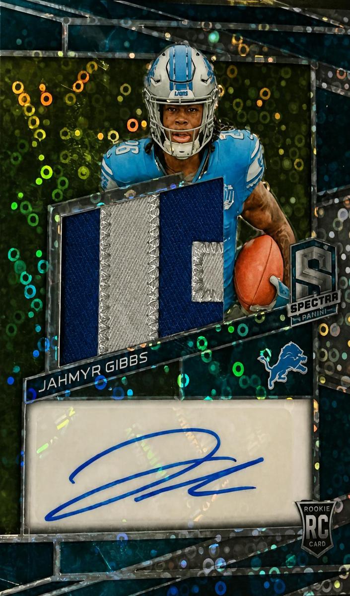 2023 Panini Spectra Football Neon Blue Jahmyr Gibbs #212