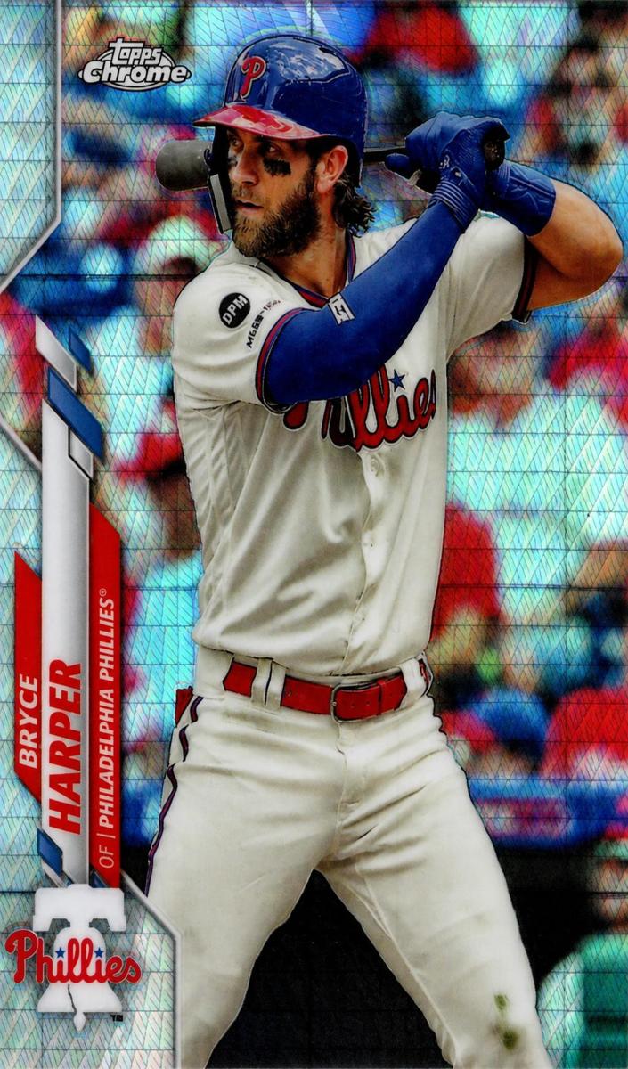 2020 Topps Chrome Baseball Prism Refractor Bryce Harper #97 PSA 10