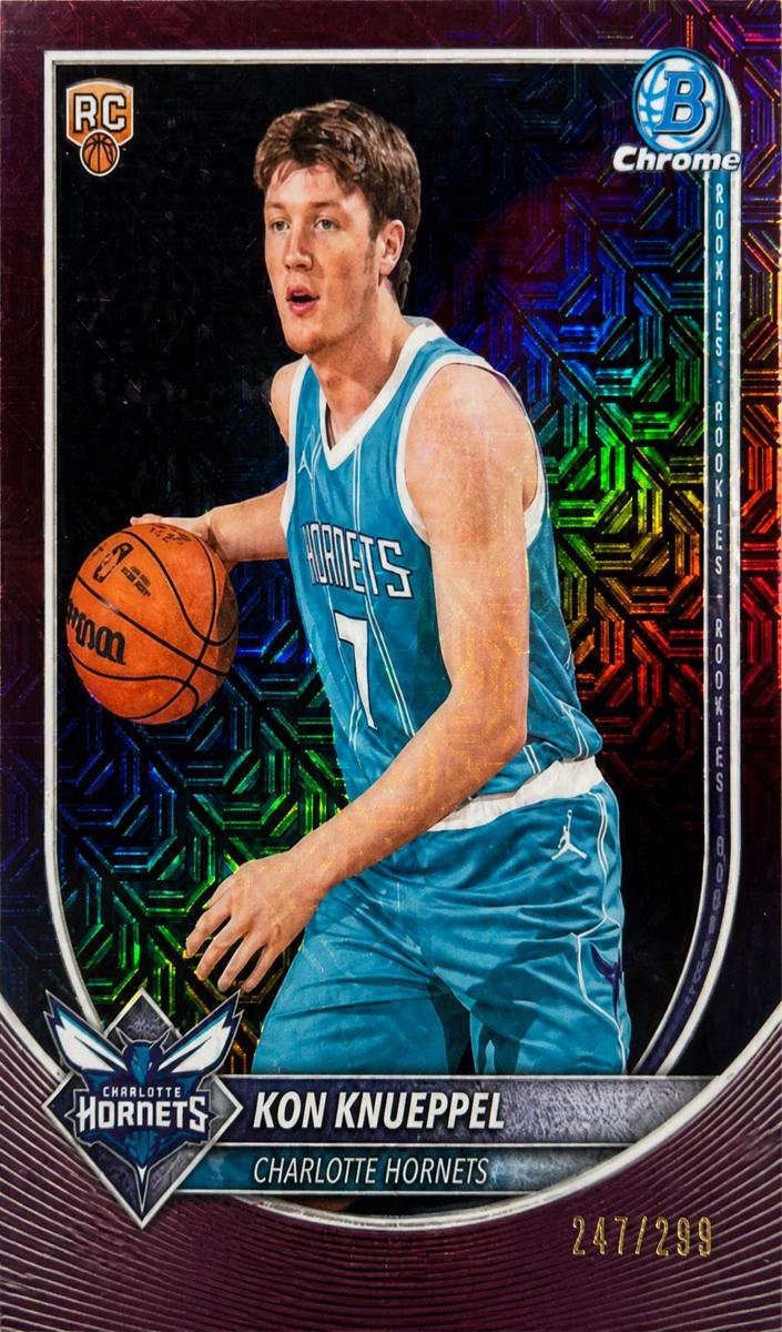 2025 Bowman Mega Box Basketball Burgundy Mojo Refractor Kon Knueppel #BCV-4