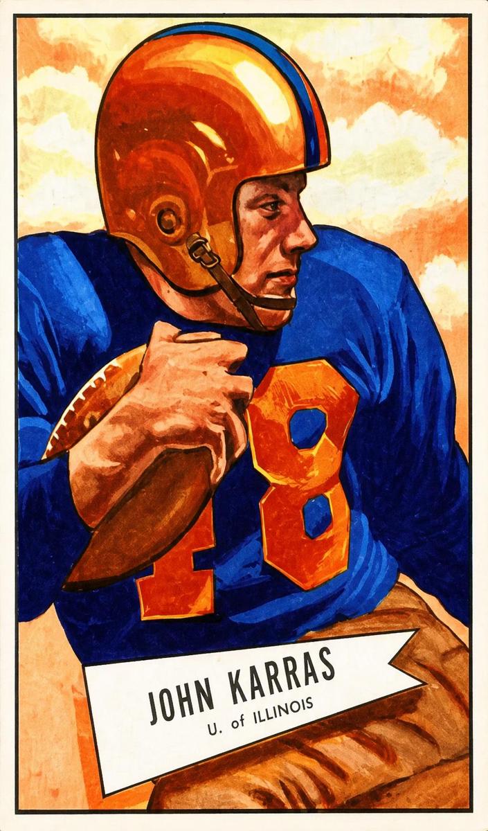1952 Bowman Large Football John Karras #24 PSA 7