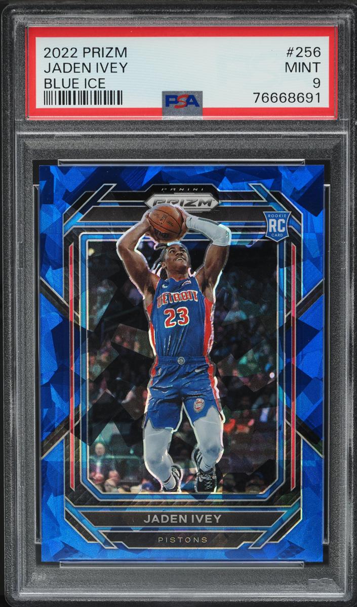 2022 Panini Prizm Basketball Blue Ice Jaden Ivey #256 PSA 9