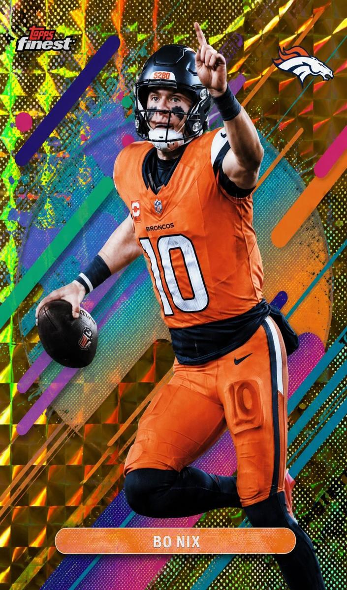 2025 Topps Finest Football Gold Refractor Bo Nix #231