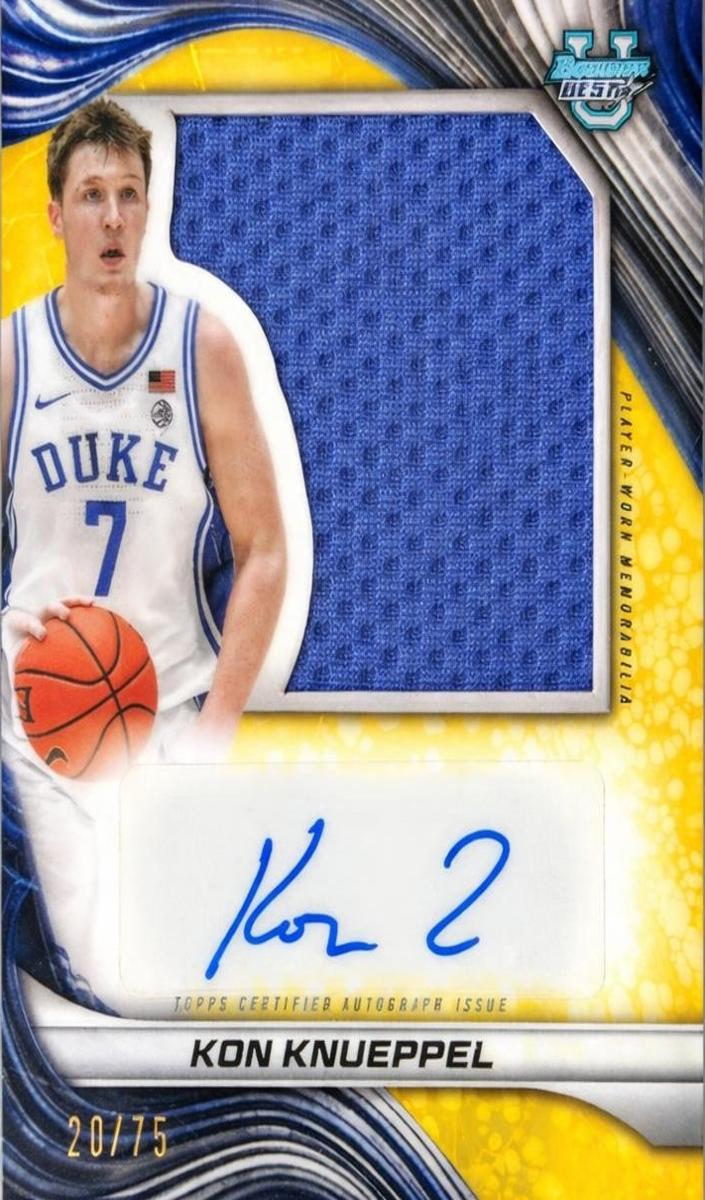 2024 Bowman Best University Basketball Yellow Lazer Refractor Kon Knueppel #PJRA-KKN
