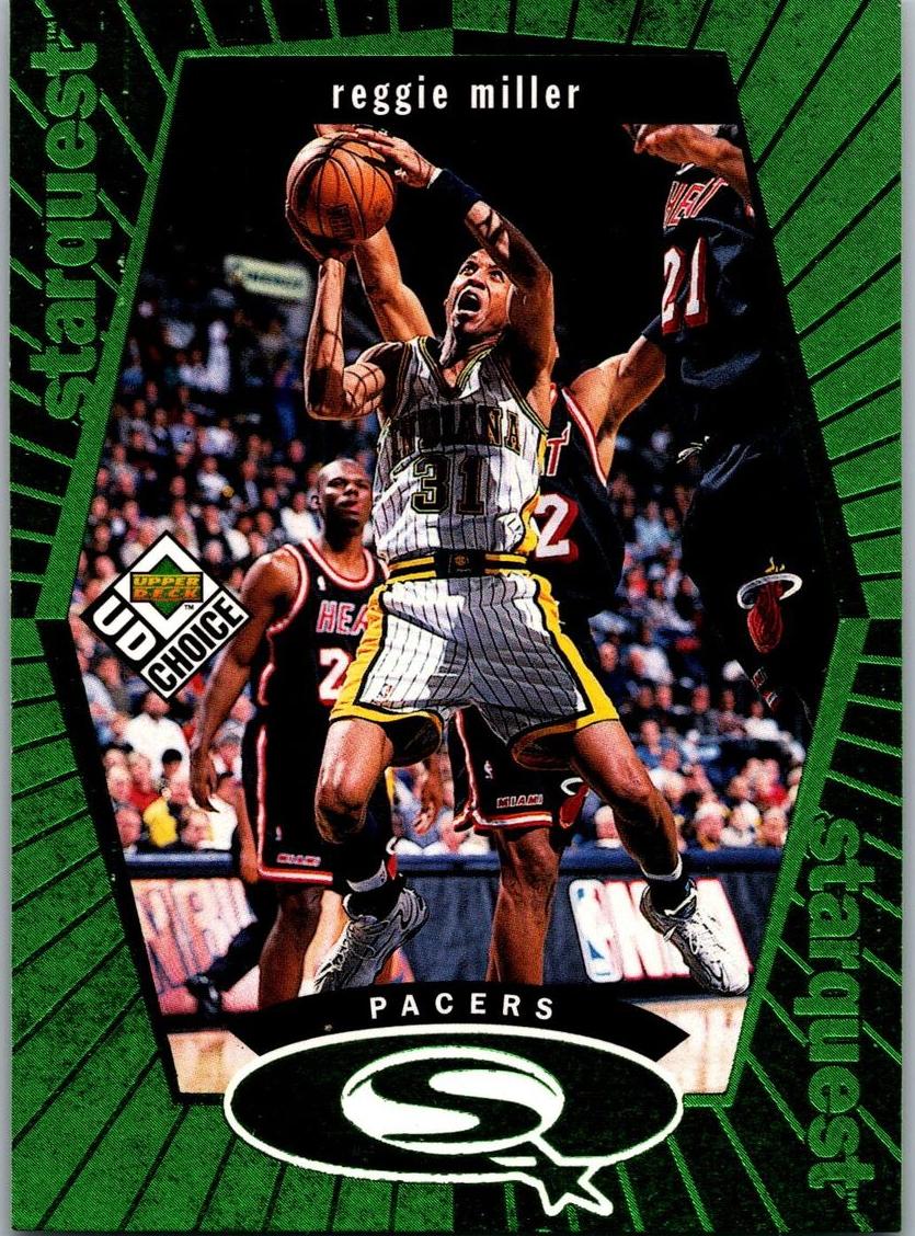1998 Upper Deck Choice Basketball Green Reggie Miller #SQ11