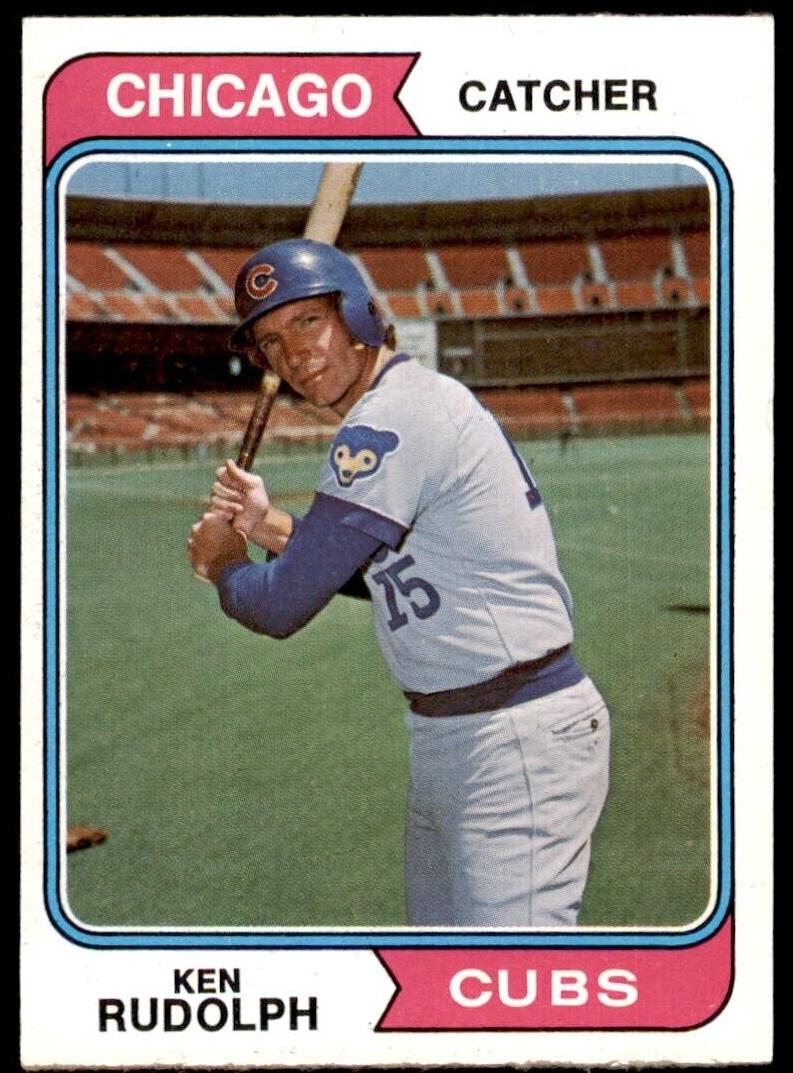 1974 Topps Baseball Ken Rudolph #584 PSA 8.5