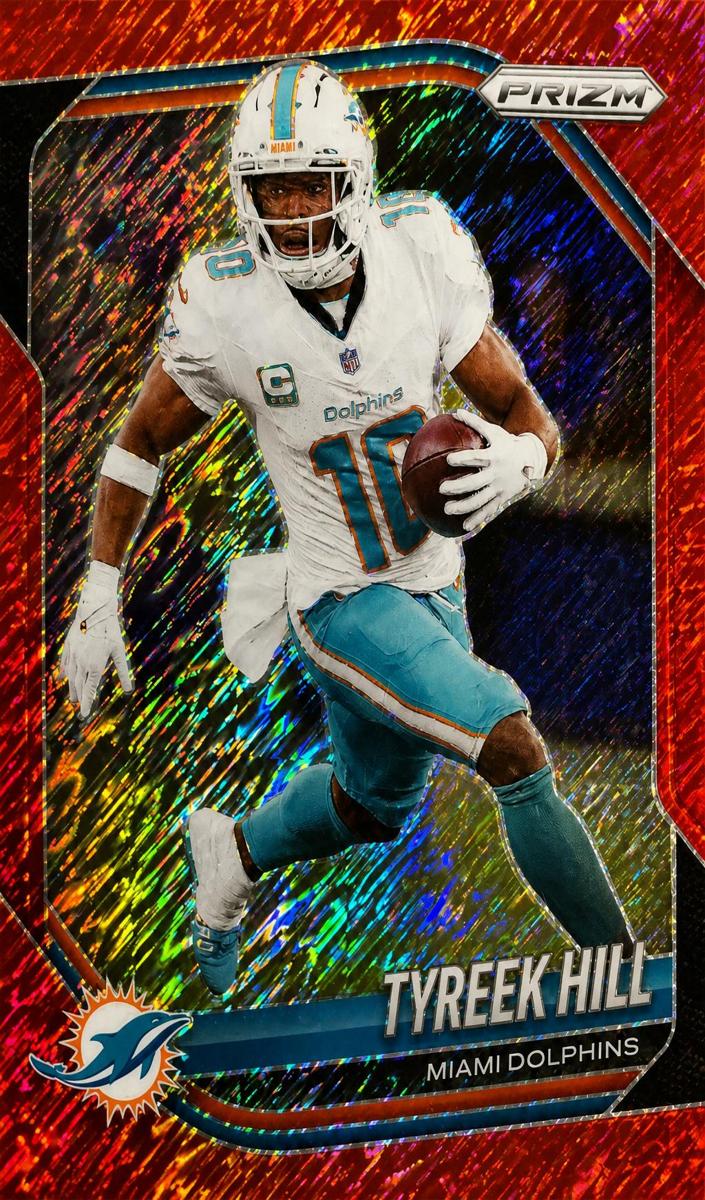 2025 Panini Prizm Football Red Shimmer Tyreek Hill #249
