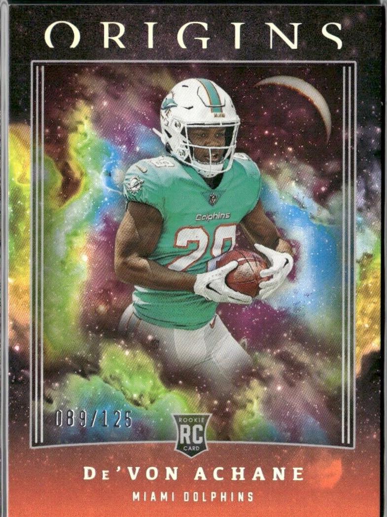 2023 Panini Origins Football Orange De'Von Achane #130