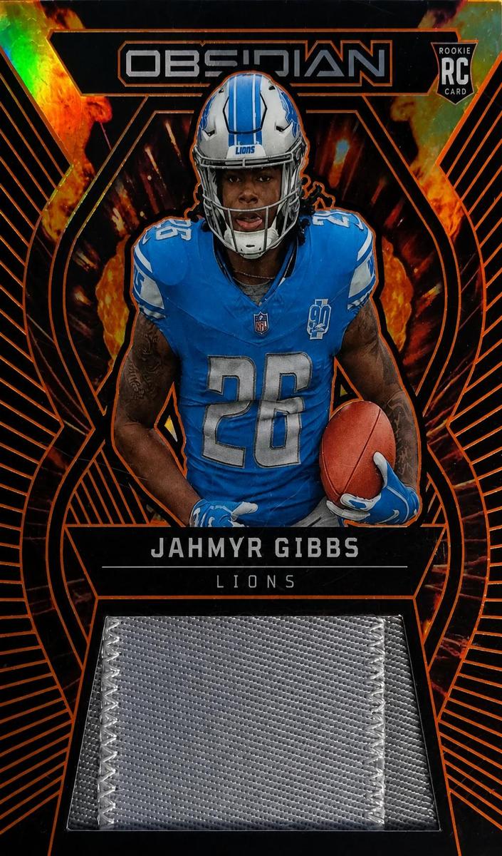 2023 Panini Obsidian Football Electric Etch Orange Jahmyr Gibbs #REM-JGI