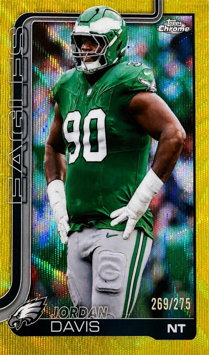 2025 Topps Chrome Football Yellow Wave Refractor Jordan Davis #249
