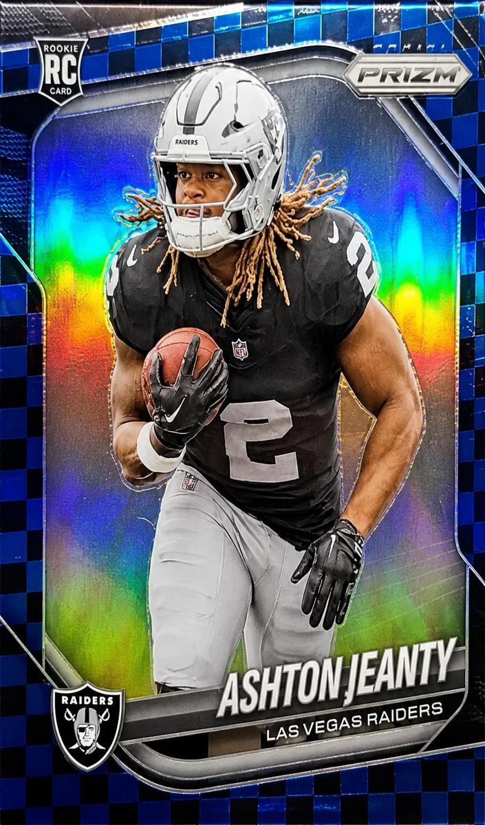 2025 Panini Prizm Football Black and Blue Checker Ashton Jeanty #315