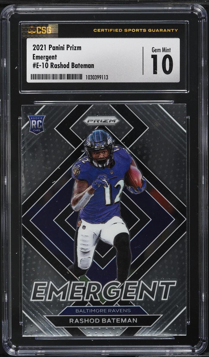 2021 Panini Prizm Football Rashod Bateman #10 CGC 10