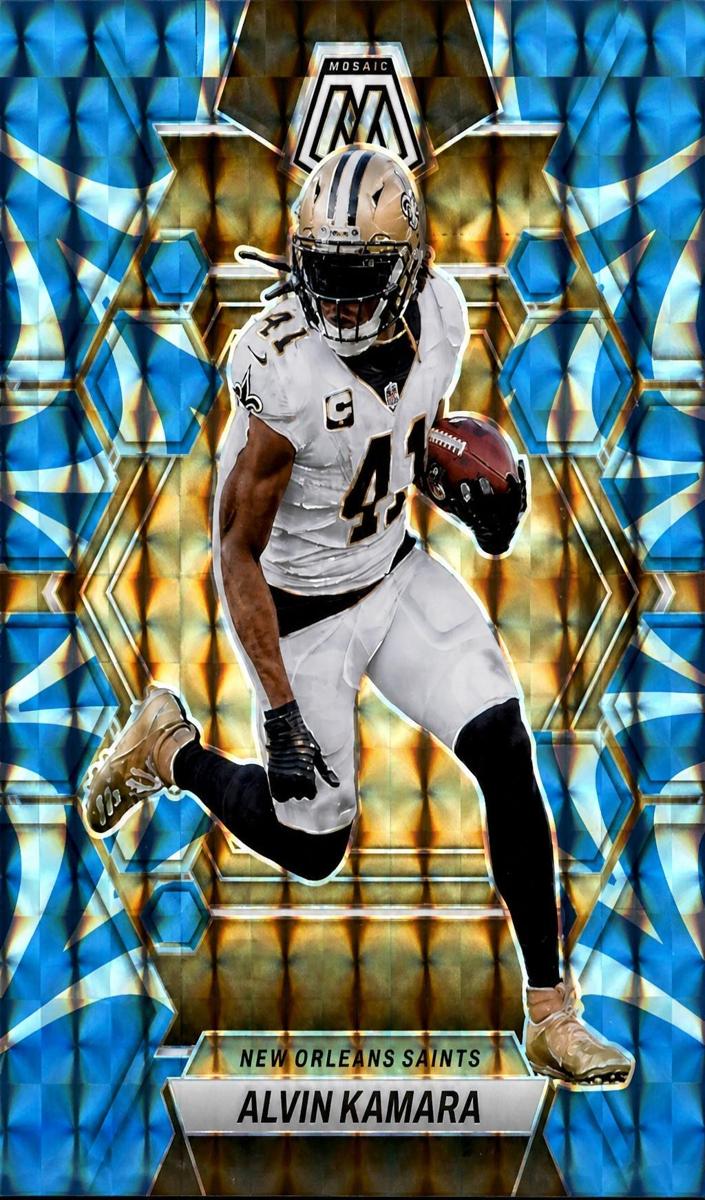 2023 Panini Mosaic Football Reactive Blue Alvin Kamara #169