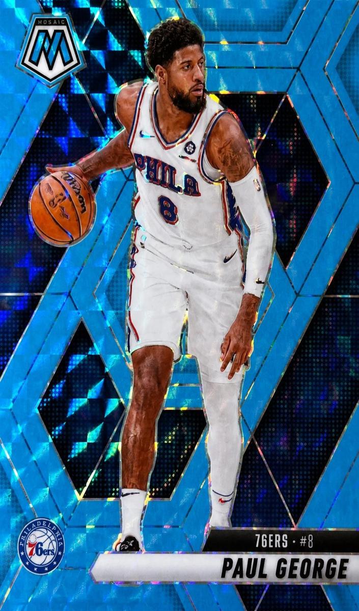2024 Panini Mosaic Basketball Blue Fluorescent Paul George #14