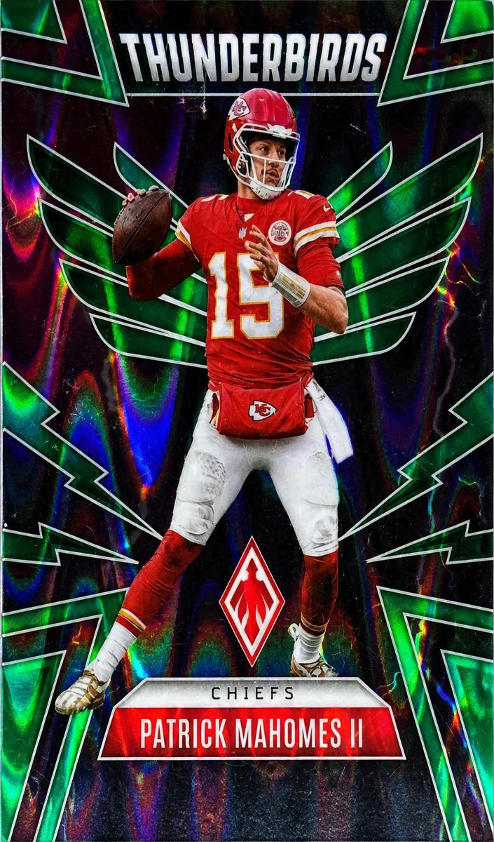 2025 Panini Phoenix Football Green Seismic Patrick Mahomes II #24