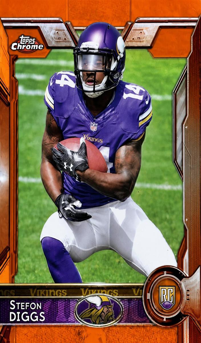 2015 Topps Chrome Football Orange Refractor Stefon Diggs #148 PSA 9