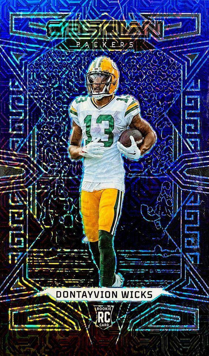2023 Panini Obsidian Football Electric Etch Deep Sea Mojo Dontayvion Wicks #138