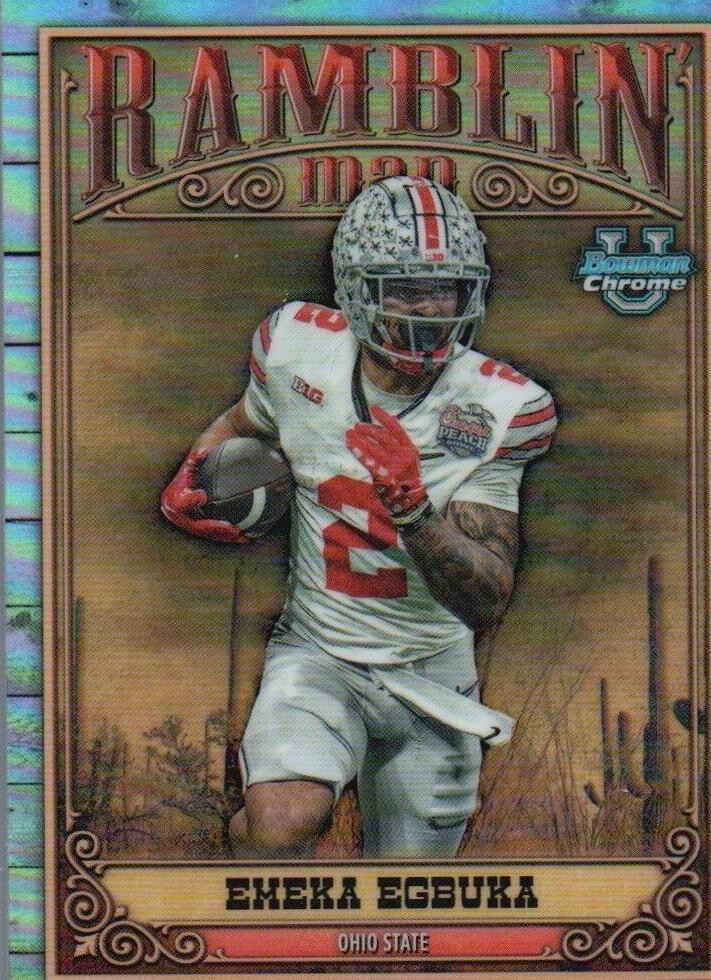 2023 Bowman Chrome University Football Emeka Egbuka #RM-11