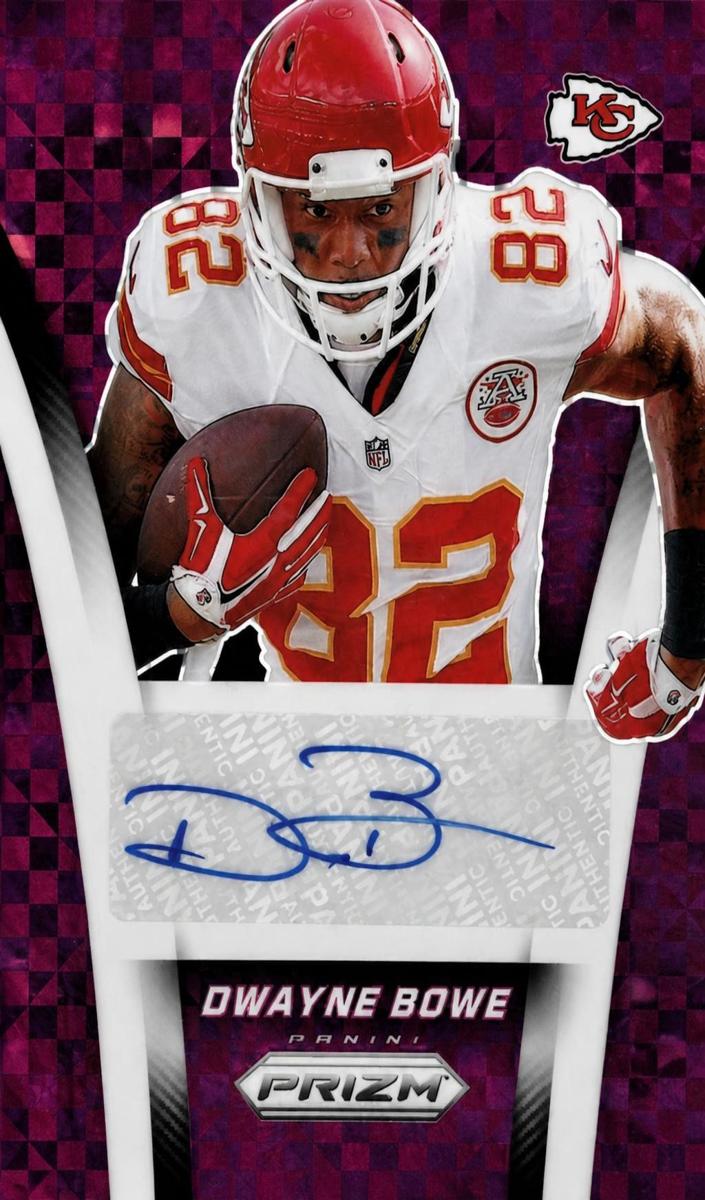 2024 Panini Prizm Football Purple Power Dwayne Bowe #FBA-DBE PSA 10